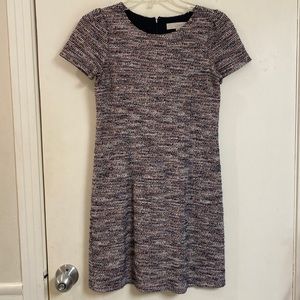 Loft 00P Navy Multi tweed dress